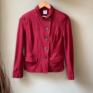 Cabi Red Structured Blazer Asymmetrical Closure 4